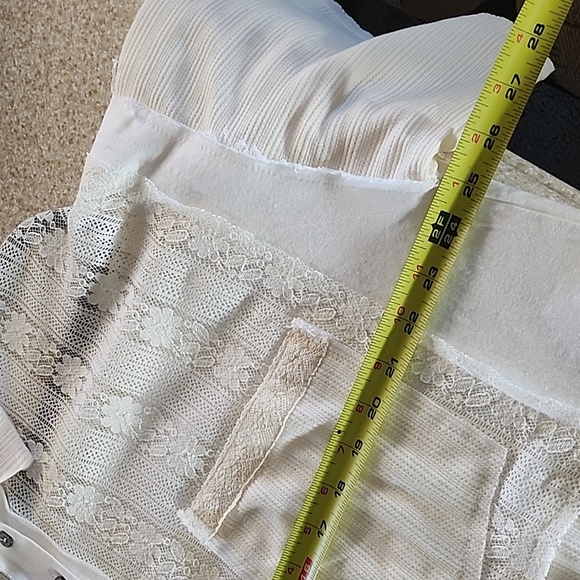 NWT  POL Oversized Mixed Thermal & Lace Button Down Shirt S - Picture 9 of 13